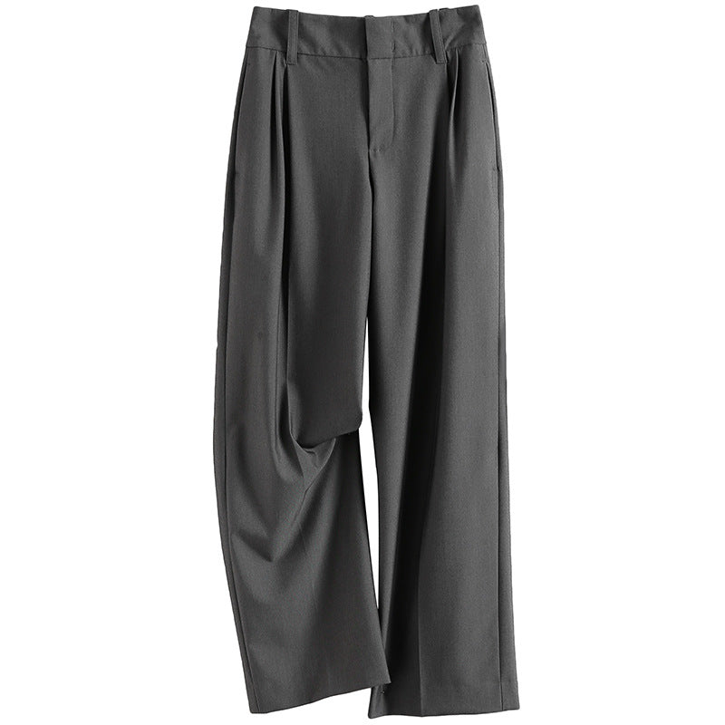 Damen Elegante, hoch taillierte und fließende Stoffhose Drune