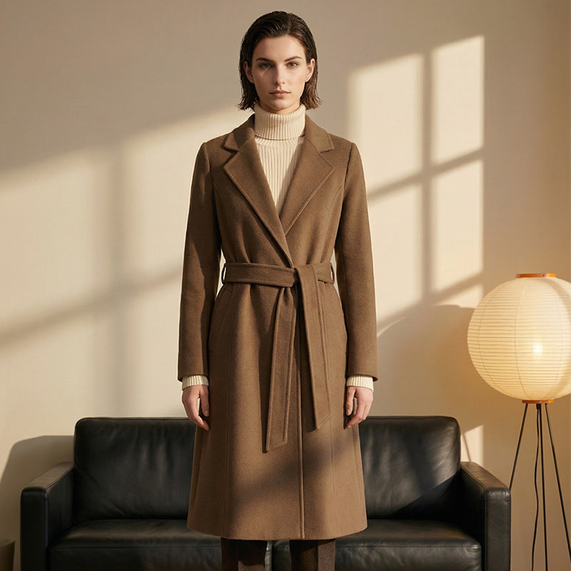 Damen Eleganter Wollmantel mit praktischen Taschen Drune