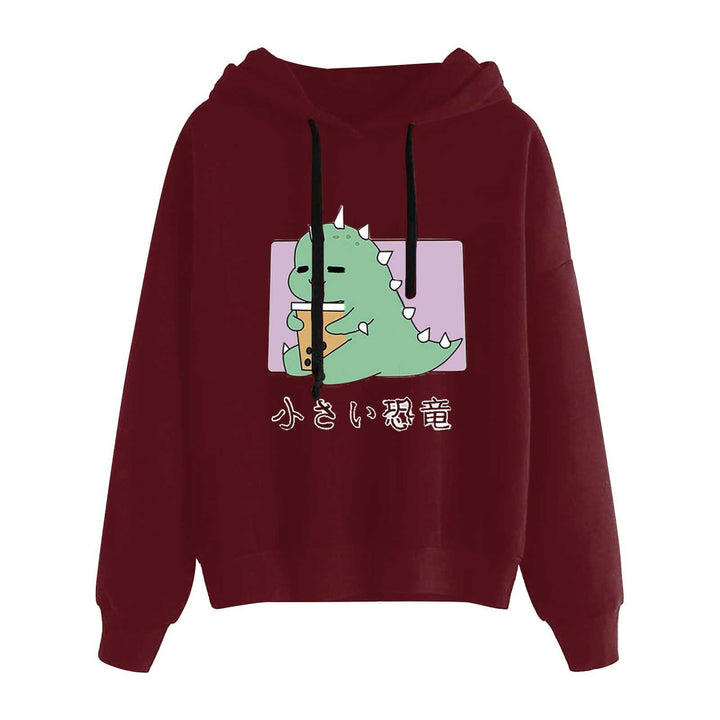 Damen nan kurz geschnittener Cropped-Kapuzenpullover mit niedlicher Frosch-Illustration und verstellbarer Kapuze Drune