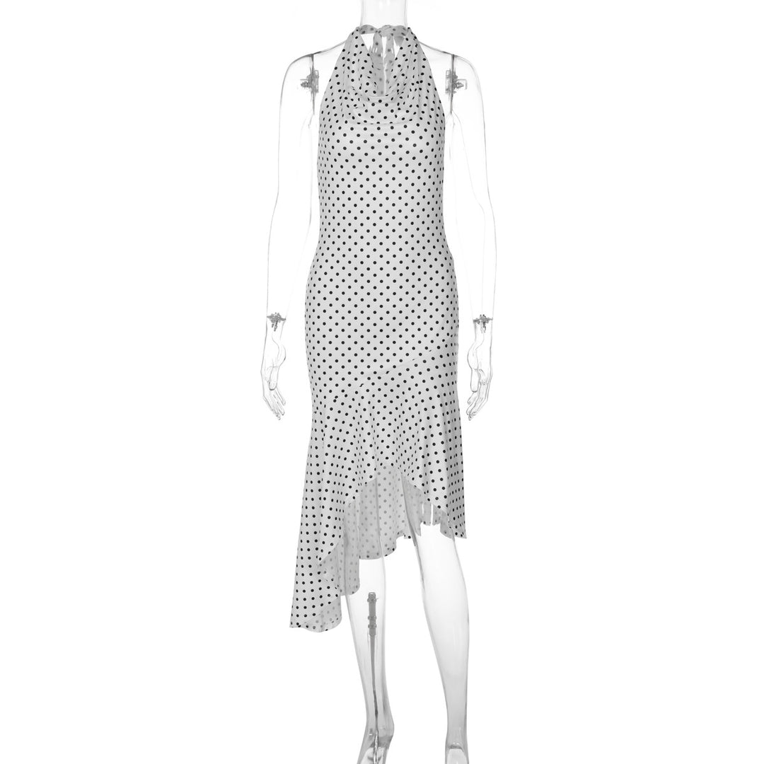 Damen ärmelloses Polka-Dots Kleid Drune