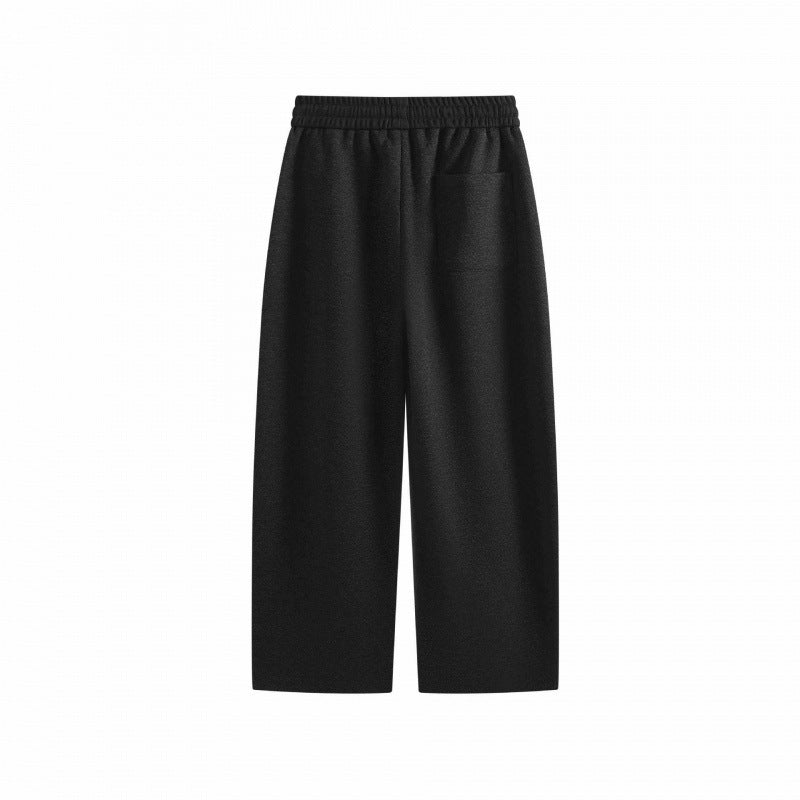 Herren Weite Cropped-Hose mit elastischem Bund, Bundfalten und Seitentaschen Drune