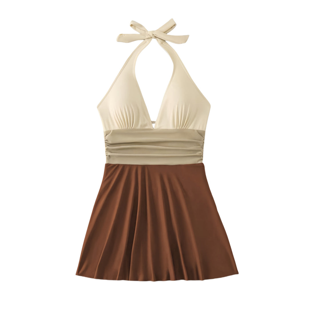 Damen Badeanzug mit schickem Wickel-Design und schmeichelndem Rock Drune