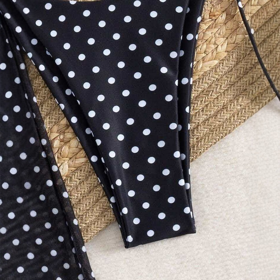 Damen Stilvolles Strandkleid mit Punkten Drune