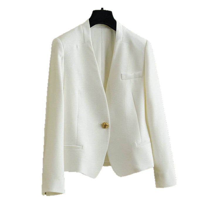 Damen Klassischer Blazer mit glänzendem Knopf Drune