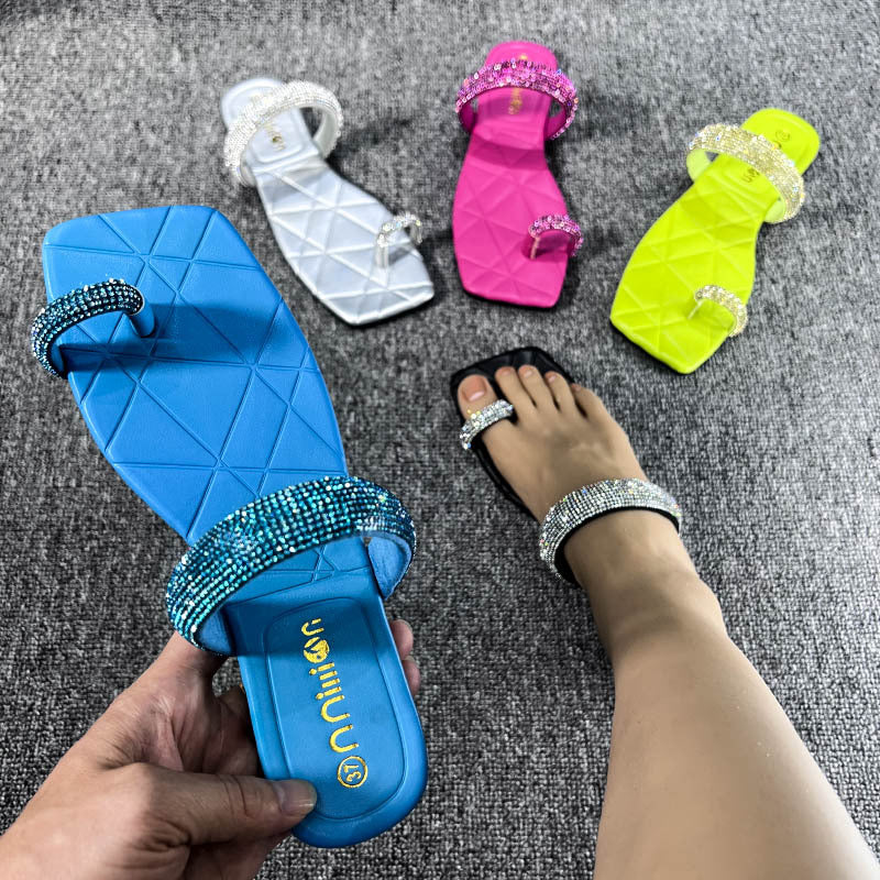 Damen eleganter Flip-Flop mit funkelnden Strasssteinen Drune