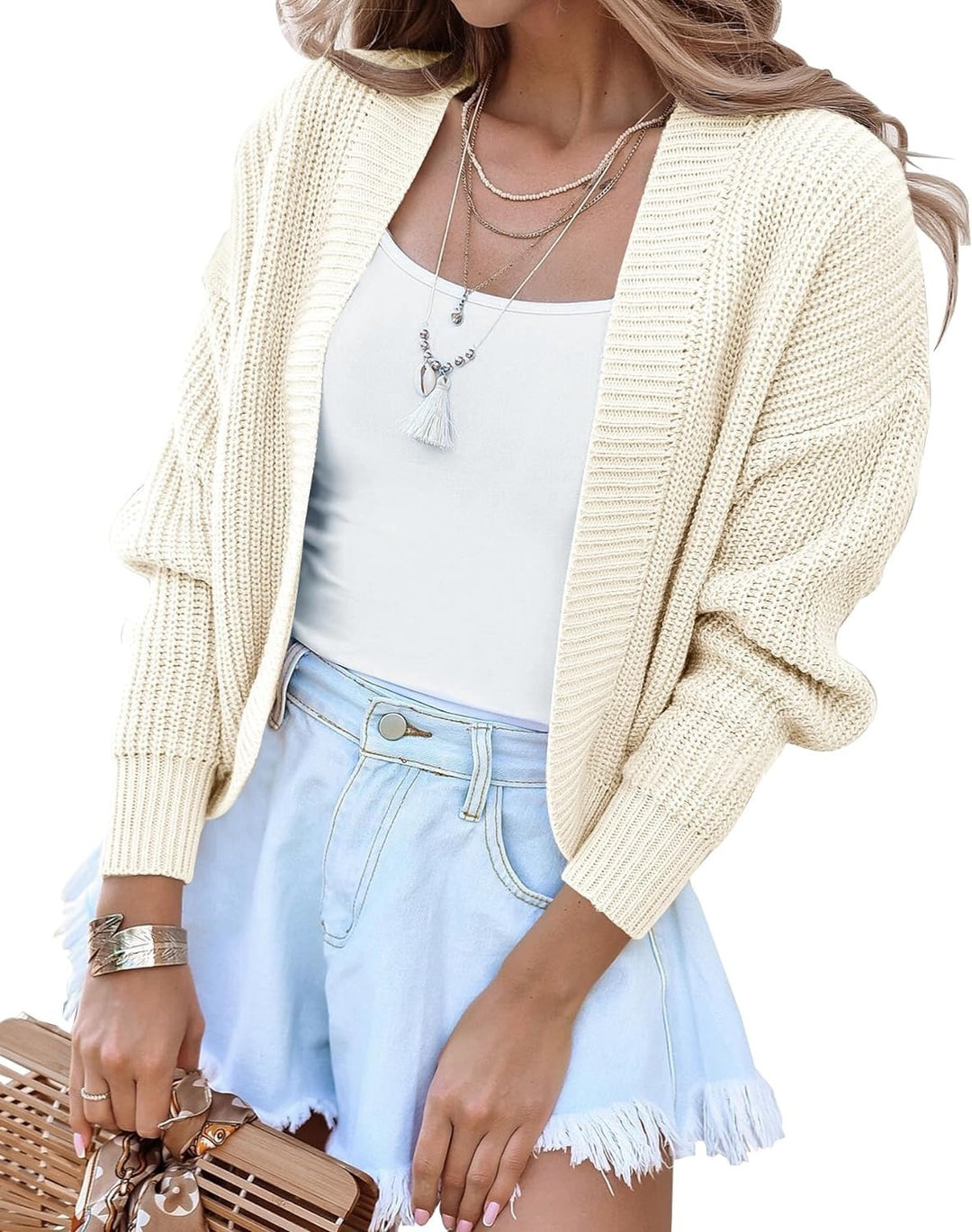 Damen Lässig gestrickte Cardigan mit offenem Schnitt und gemütlichem Design Drune