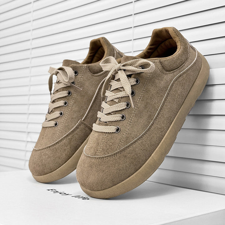 Herren Wildleder Low-Top Freizeit-Sneaker mit gepolstertem Kragen Drune