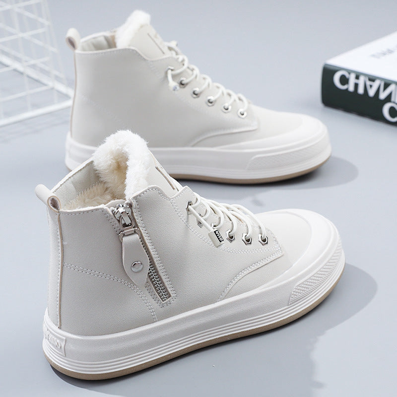 Damen Hohe Sneakers mit kuscheligem Innenfutter und robustem Zipper Drune