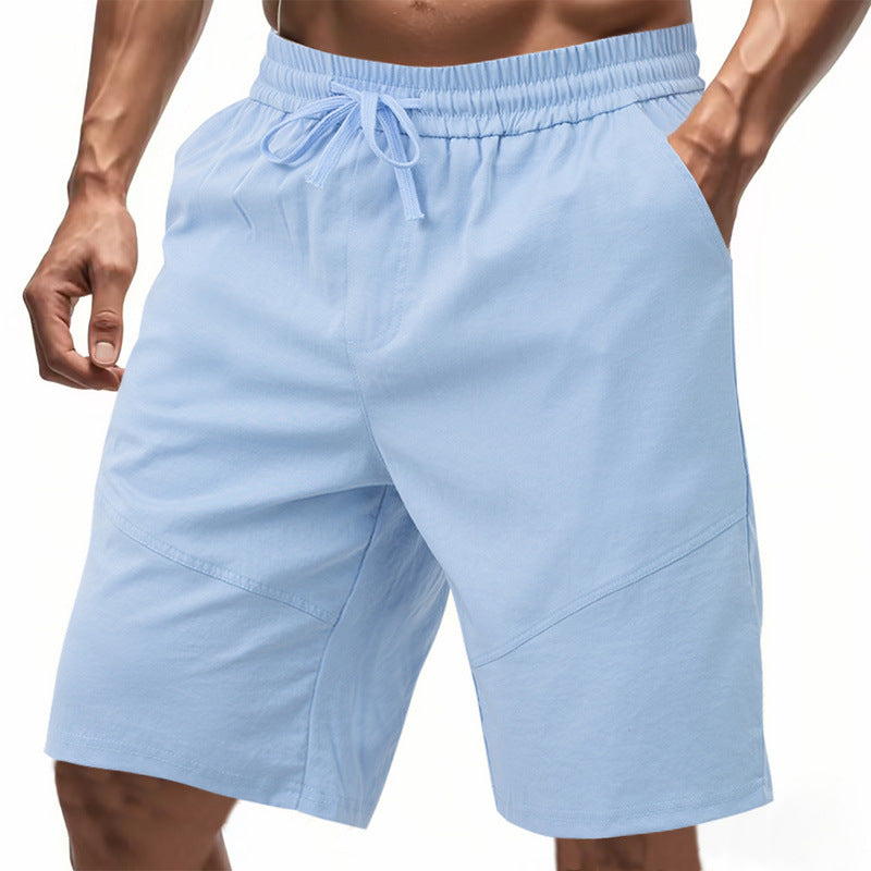 Herren nan knielange Leinenmix-Shorts mit elastischem Kordelzugbund und seitlichen Schubtaschen Drune
