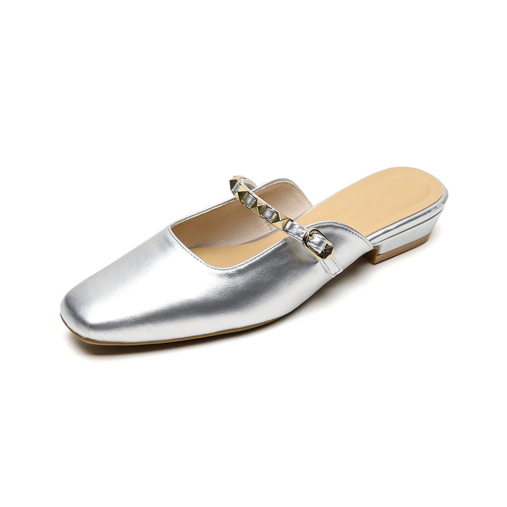 Damen modische Slingback-Mules mit eleganter Kettenverzierung und komfortablem Blockabsatz Drune