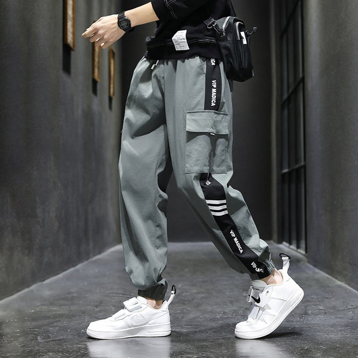 Herren Cargo-Hose mit seitlichen Taschen und elastischem Bund Drune