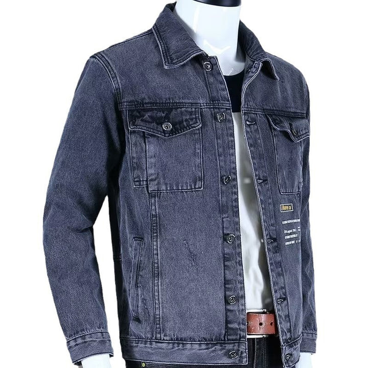 Herren Modische Denimjacke mit zwei Brusttaschen Drune