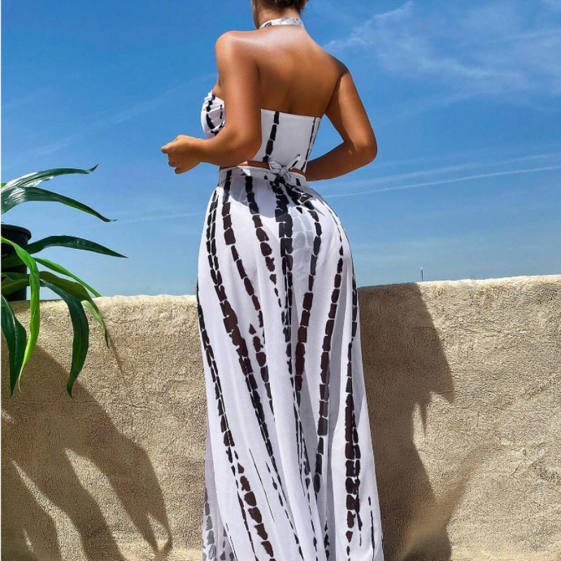 Damen Bikini-Set mit elegantem Maxirock und femininem Oberteil Drune