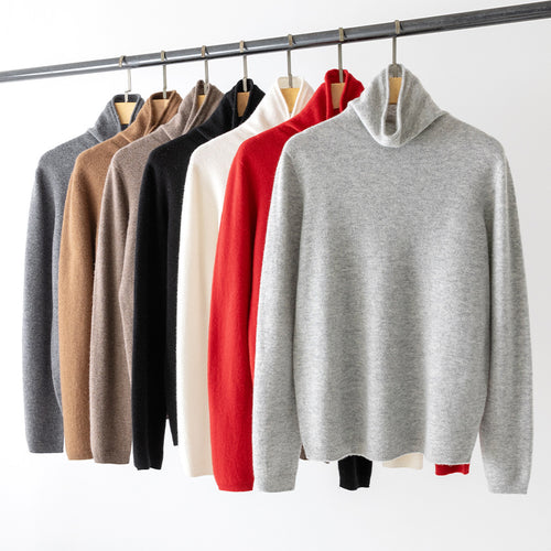Damen Feinstrick Rollkragenpullover aus Kaschmirmischung leicht oversized Drune