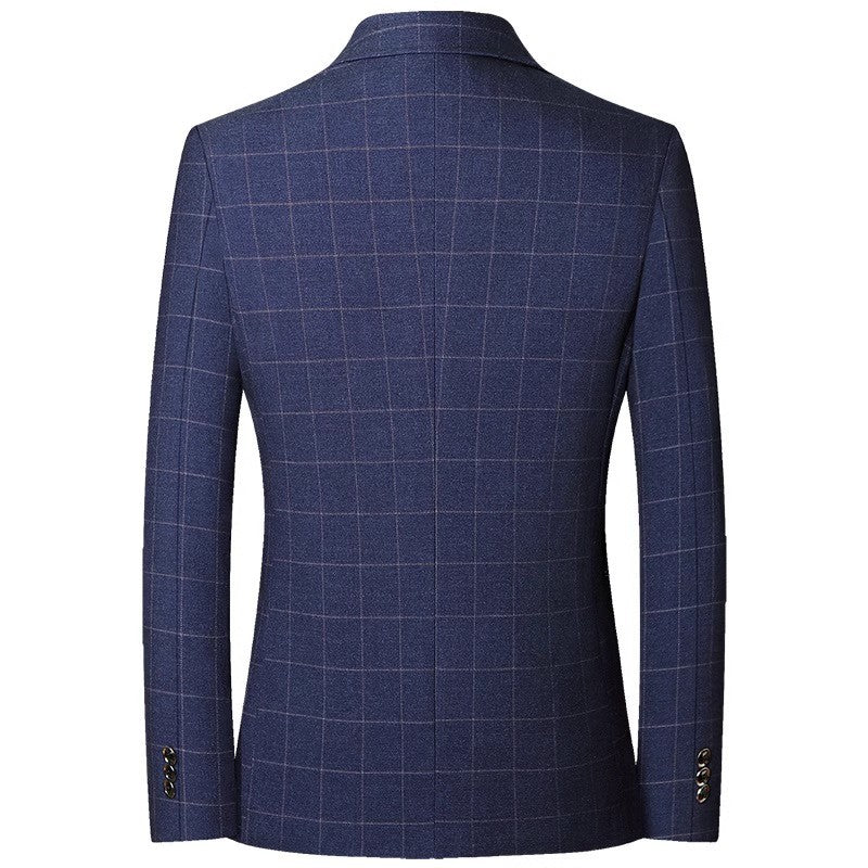 Herren Slim-Fit Sakko im Karo-Look mit klassischem Knopfverschluss Drune