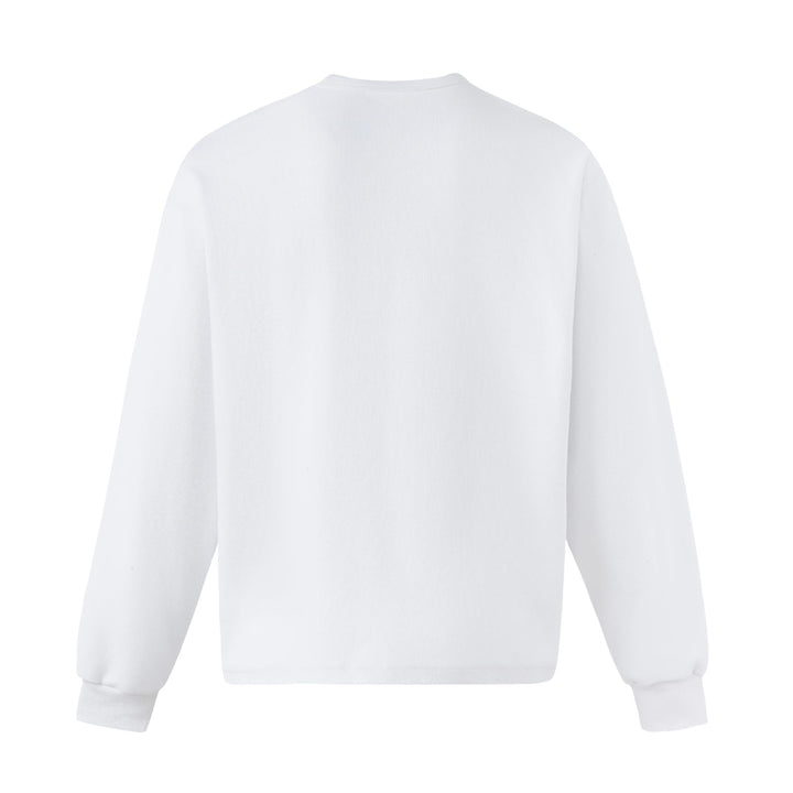 Unisex Oversize Sweatshirt mit kurzem Henley‑Placket und verschwommenem Grafikprint Drune