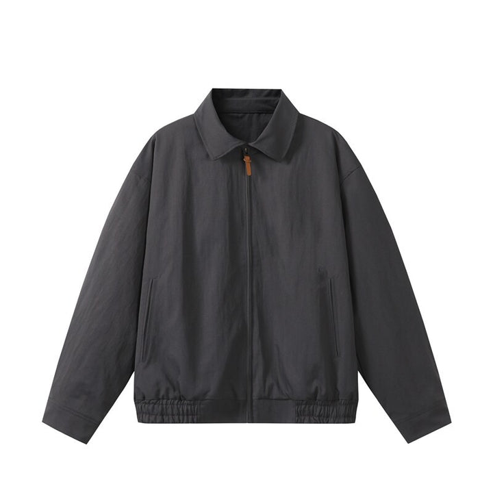 Unisex Leichte Oversize Übergangsjacke im Bomberstil mit Hemdkragen und elastischem Saum Drune