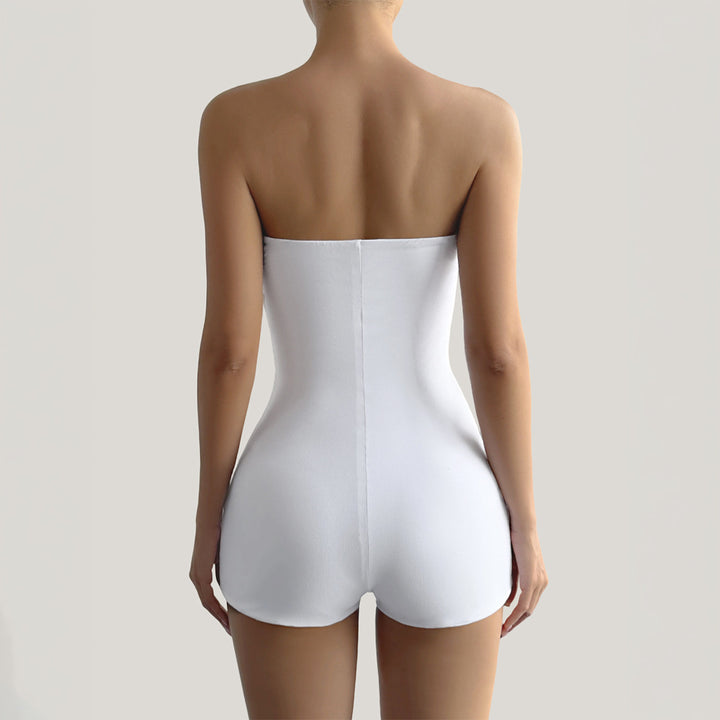 Damen Strapless Jumpsuit aus elastischem Material Drune