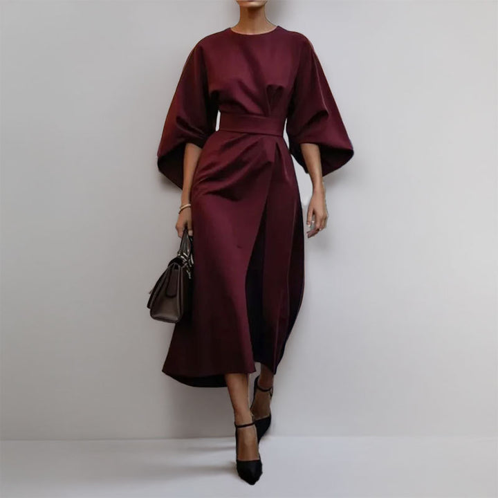 Damen Maxikleid mit lässigem Schnitt und voluminösen Ärmeln Drune