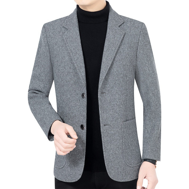 Herren Strukturierter Strickblazer mit Reverskragen und aufgesetzten Taschen Drune