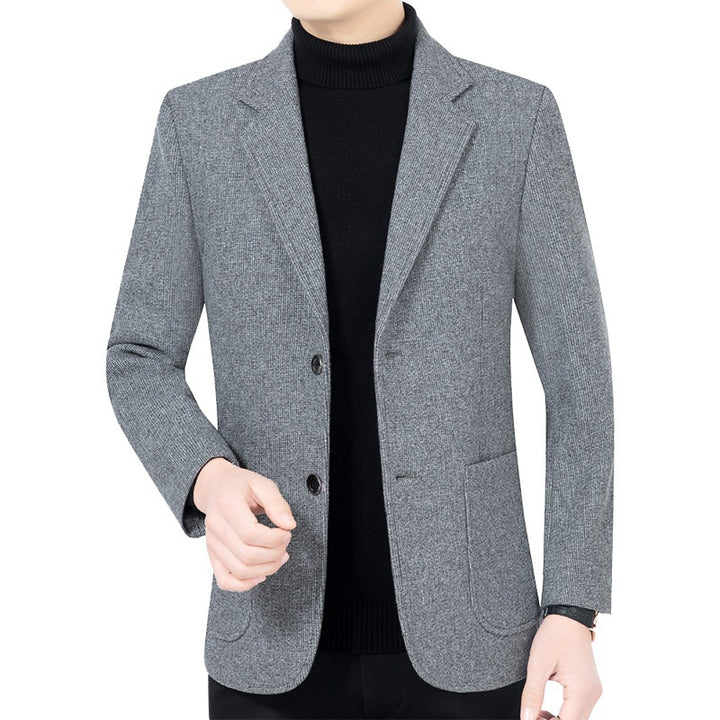 Herren Strukturierter Strickblazer mit Reverskragen und aufgesetzten Taschen Drune