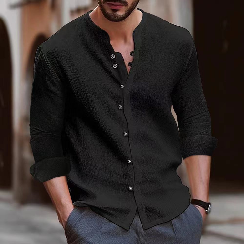Herren Elegantes Hemd mit Knopfleiste und strukturiertem Design Drune