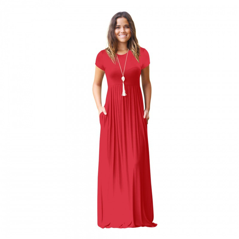 Damen Maxikleid mit praktischen Taschen und modisch fließendem Schnitt Drune