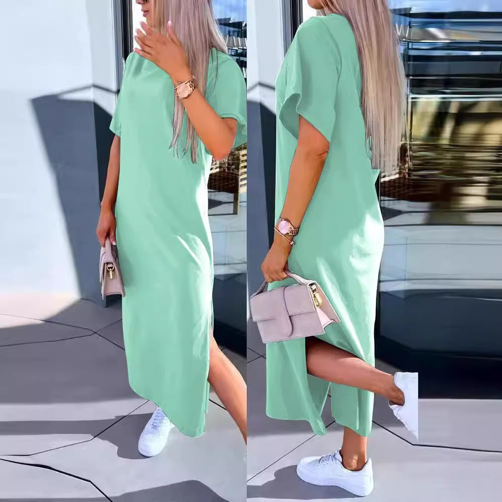 Frauen Freizeit Maxi Kleid Drune