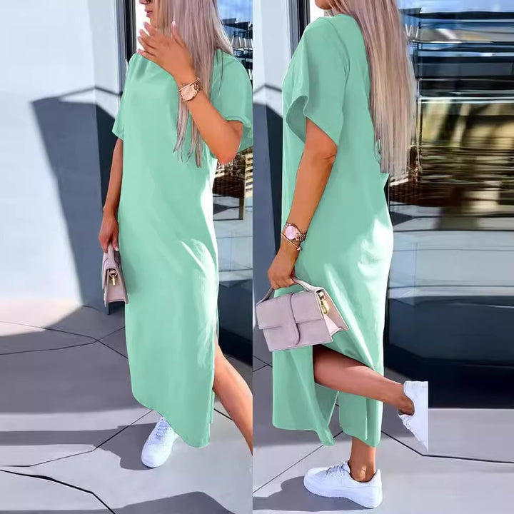 Frauen Freizeit Maxi Kleid Drune