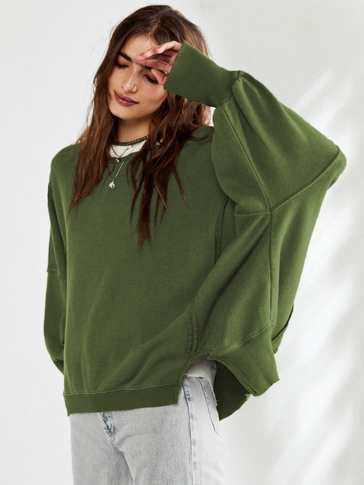 Damen Oversized Sweatshirt im entspannten Stil mit auffälligen Puffärmeln Drune