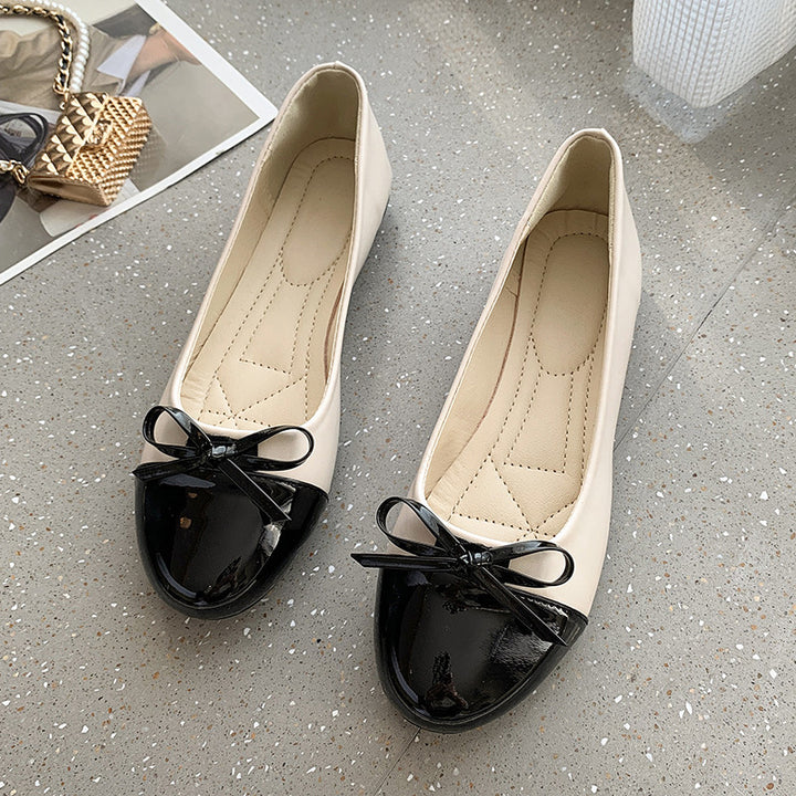 Damen nan verführerische Ballerina-Pumps mit Lackkappenvorderteil und gepolsterter Komfortsohle Drune