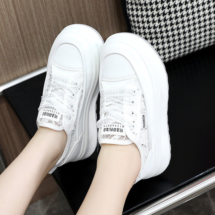 Damen modische Plateau Sneakers mit atmungsaktiver Mesh-Oberfläche und komfortabler Dämpfung Drune