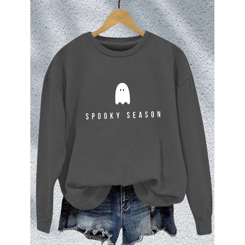 Damen Sweatshirt mit lässigem Gruselmotiv und weichem Innenfleece Drune