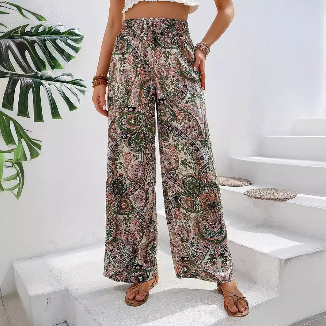 Damen weite Palazzo-Hose im eleganten Paisleymuster Drune
