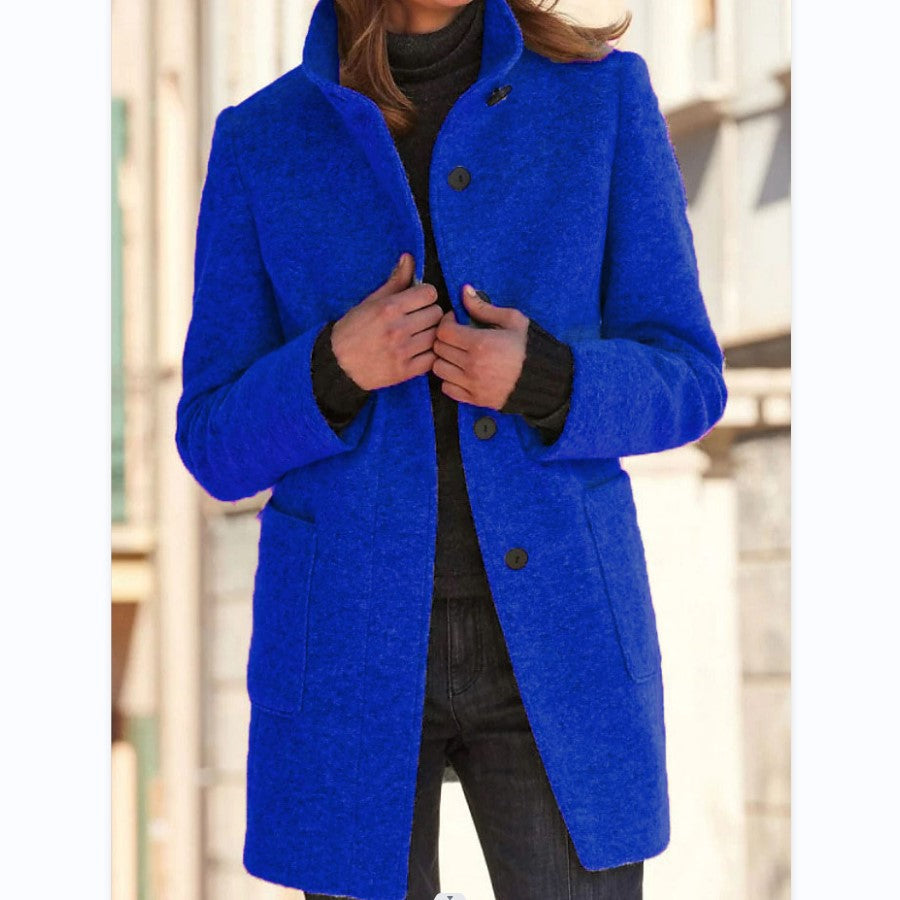 Damen hochwertige Wolljacke im klassischen Design mit großen Taschen Drune