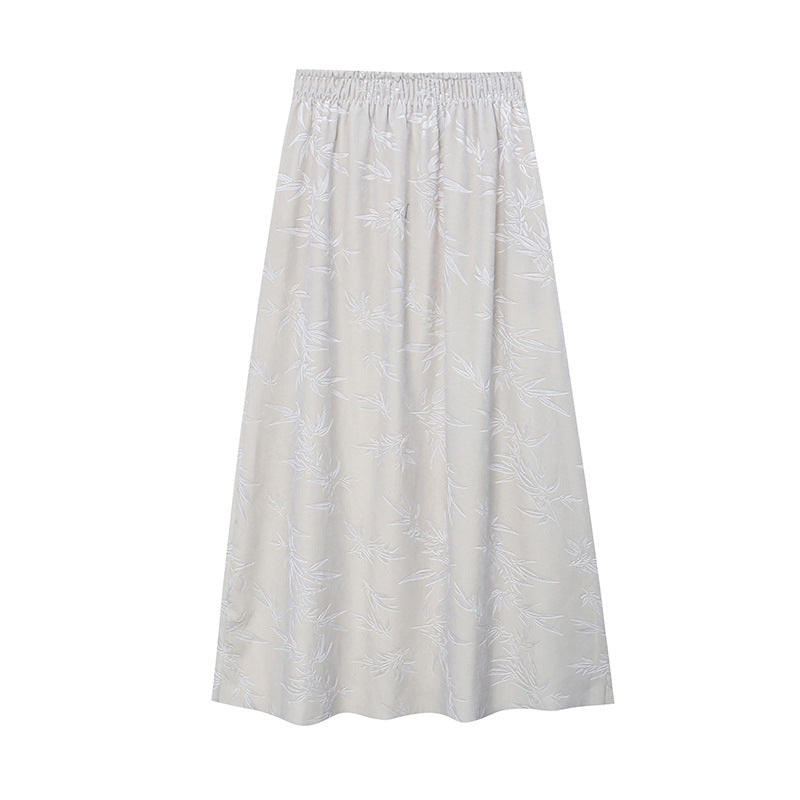 Damen lange Samtrock mit floralen Mustern Drune