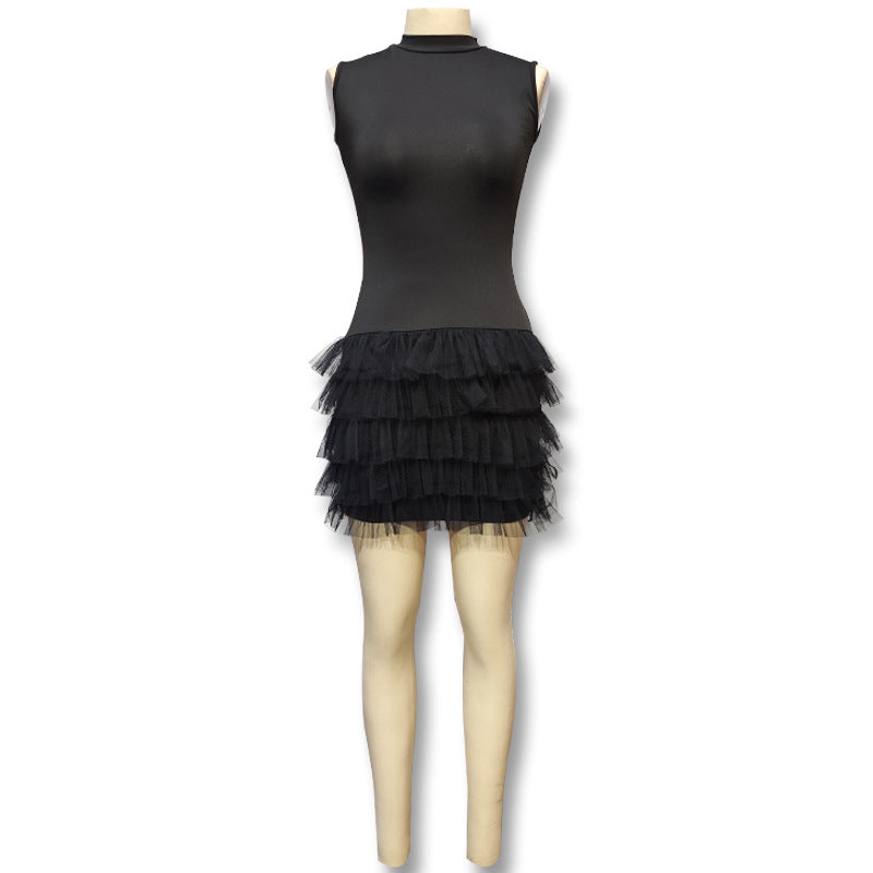Damen Elegantes und verspieltes Kleid mit Tüllsaum Drune