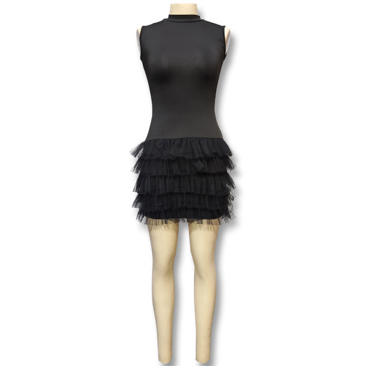 Damen Elegantes und verspieltes Kleid mit Tüllsaum Drune