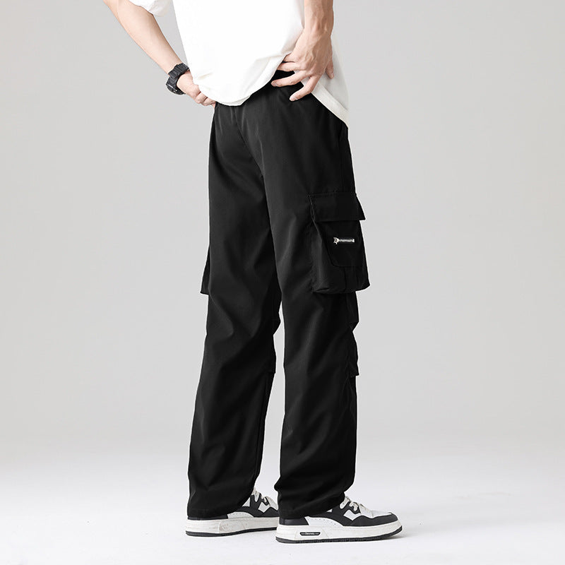 Herren Multifunktionale Cargo-Loungehose mit elastischem Tunnelzugbund, Mehrfachtaschen & verstellbarem Beinabschluss Drune