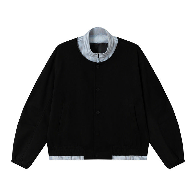Unisex Kurz geschnittene Boxy-Blousonjacke aus Baumwollmix mit gesteppter Innenlage und Stehkragen Drune