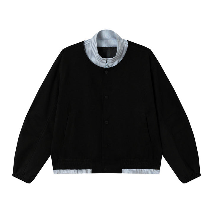 Unisex Kurz geschnittene Boxy-Blousonjacke aus Baumwollmix mit gesteppter Innenlage und Stehkragen Drune