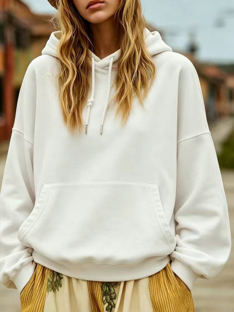 Damen Oversize-Kapuzenpullover mit Kängurutasche und Relaxed-Fit Drune