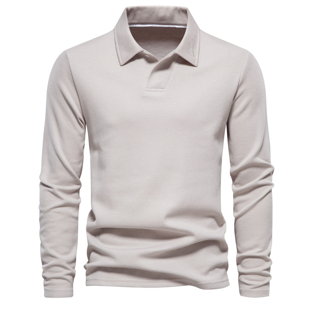 Herren Langarm Poloshirt mit intensivem Struktur-Design und klassischem Kragen Drune