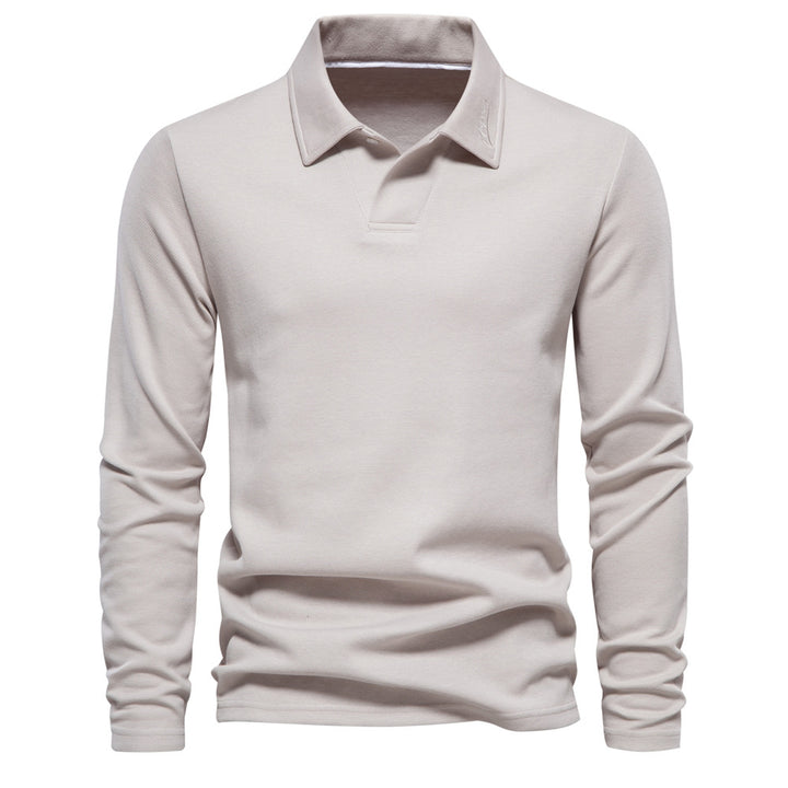 Herren Langarm Poloshirt mit intensivem Struktur-Design und klassischem Kragen Drune