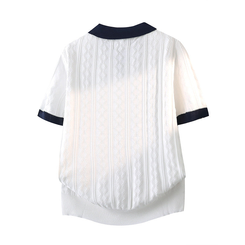 Damen Elegantes Polo-Kurzarmshirt Drune