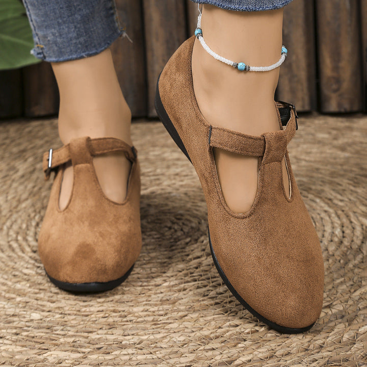Damen Wedge-Mokassins mit seitlichem Riemen und ergonomischem Fußbett Drune