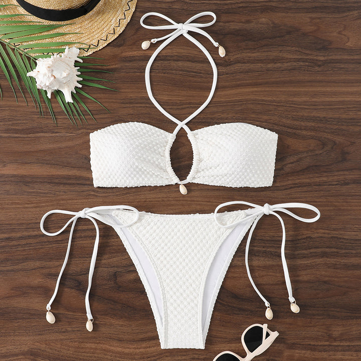 Damen Bandeau-Bikini mit exquisiten Schleifen und Cut-Out-Detail Drune