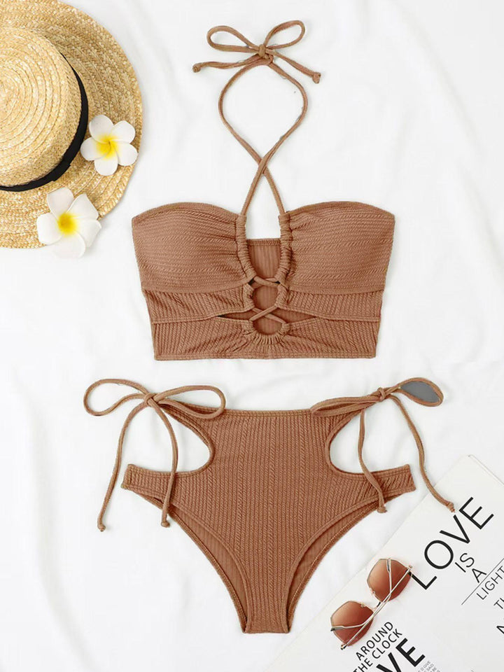 Damen Bikini-Set mit raffiniertem Cut-Out und hohem Taillenschnitt Drune