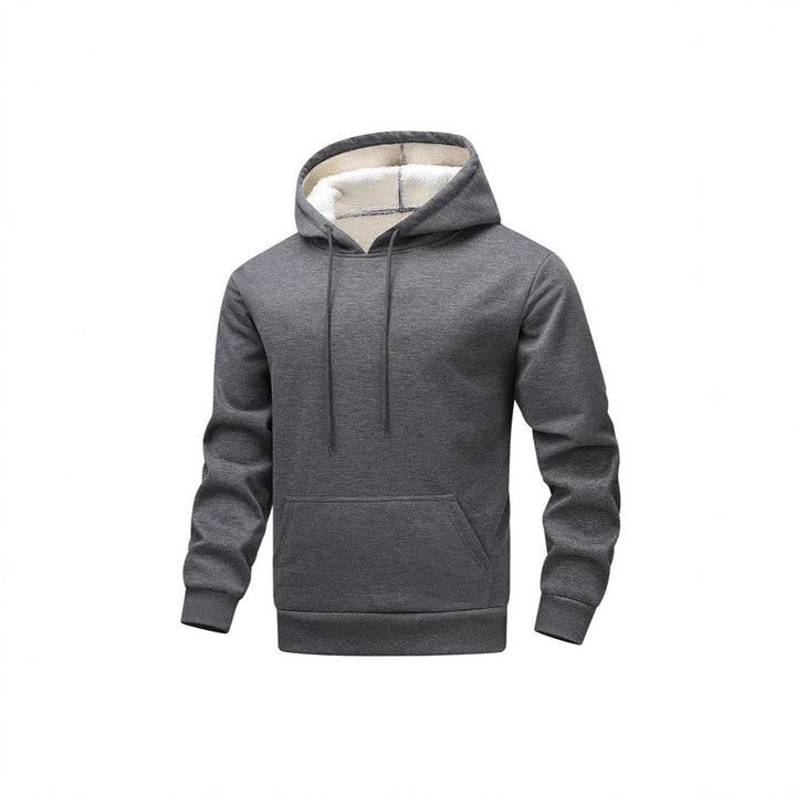Herren Fleece-Kapuzenpullover mit Sherpa-Innenfutter und Kängurutasche Drune