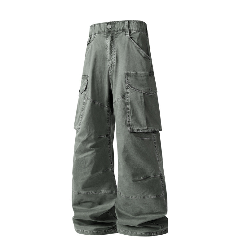 Damen Weite Cargohose mit hohem Bund, Oversize‑Bein und großen Klappentaschen Drune